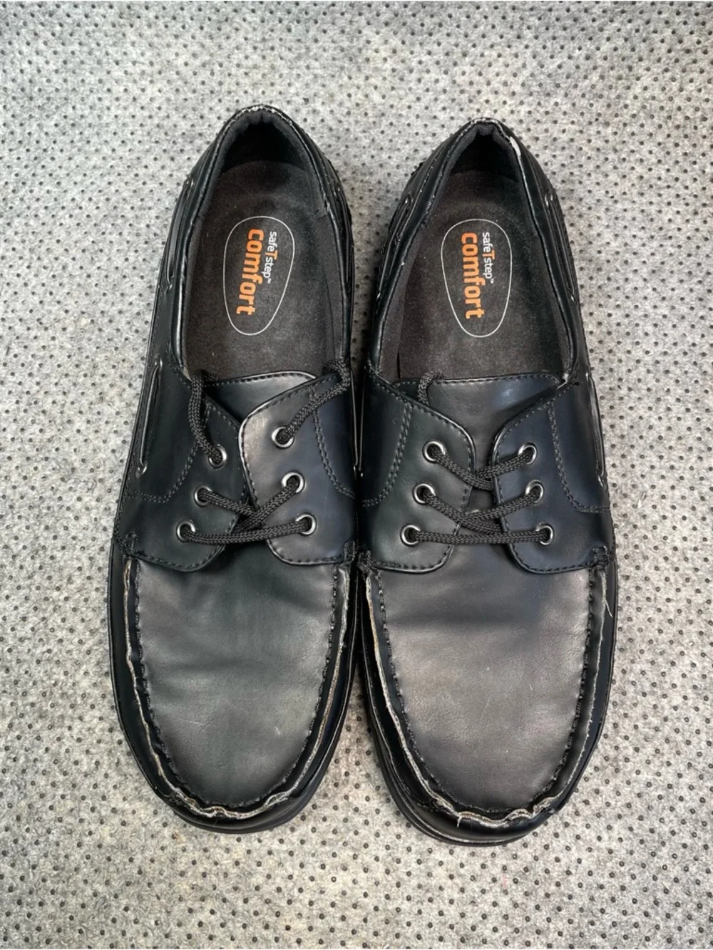 Safe T Step Black Leather Wide Shoes Size 13 Men’s